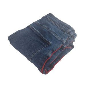 Zara Trafaluc Jeans Women Size 6 Blue Side Stripe Graphic Patch Denim Streetwear